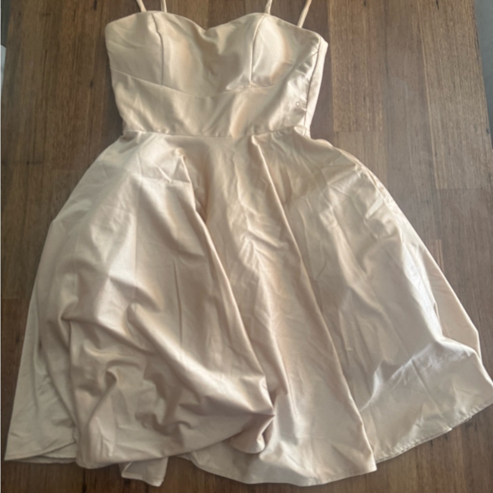 Elegant Cream Dress with Spaghetti Straps